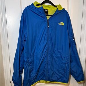 The North Face Men's Blue and Green/Yellow  Windbreaker, Men’s size XL